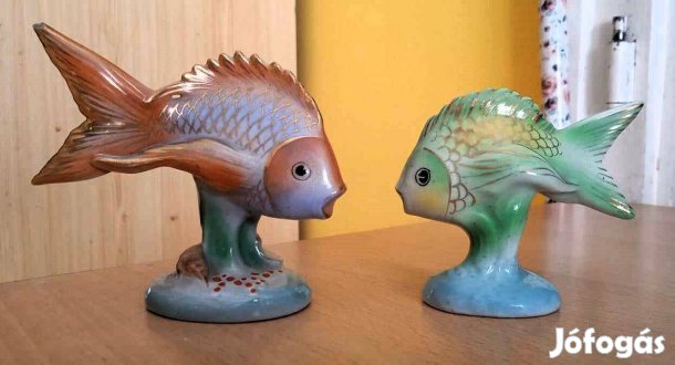 Kézzel festett halacskák, Hollóházi porcelán, Kőbányai Porcelángyár