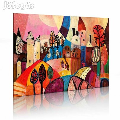 Kézzel festett kép - Colourful village