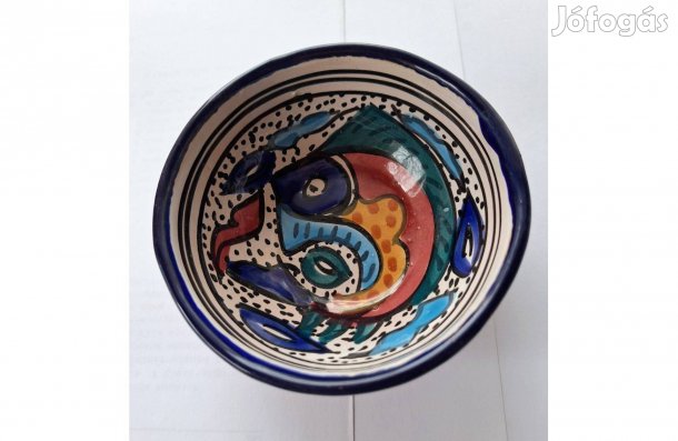 Kézzel festett mediterrán kerámia tálka