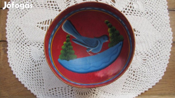 Kézzel festett tökhéj tál