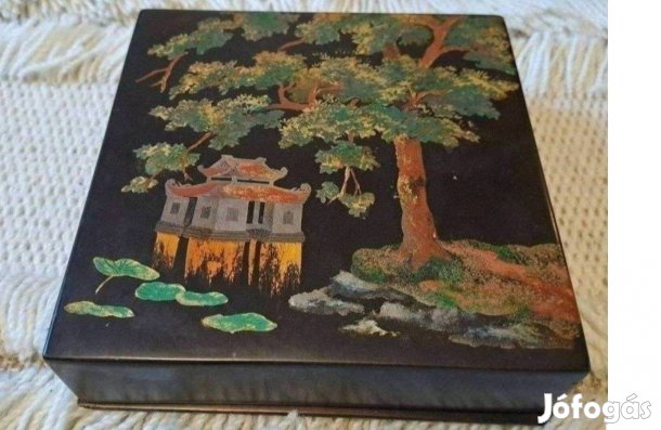 Kézzel festett vietnámi díszdoboz