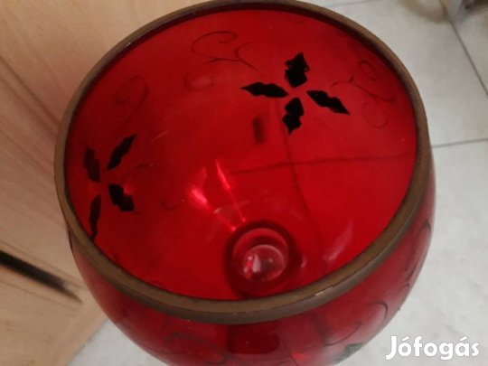 Kézzel fúvott üveg gyertyatartó (díszkehely) - egyedi darab