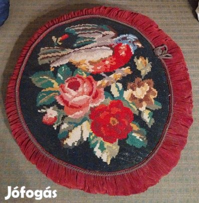 Kézzel hímzett/gobelin/tűgobelin technikájú díszpárnák, párna, díszpár