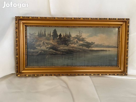 Kézzel hímzett japán tájkép