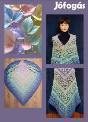 Kézzel horgolt egyedi nagy vállkendő