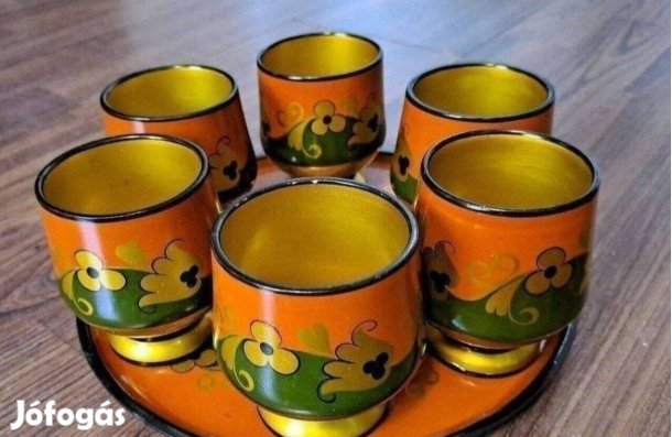Kézzel készített és festett orosz pohárkészlet