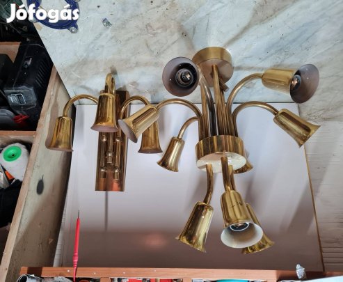 Kézzel készített réz csillárok , falikarok egyben vagy külön eladók!