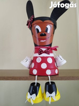 Kézzel készült, egyedi cserép figura - Minnie egér