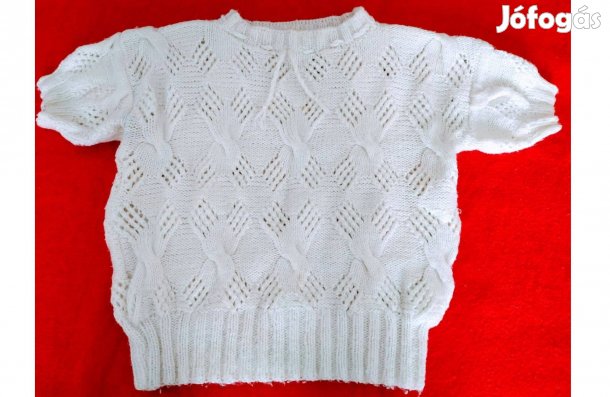 Kézzel kötött fehér női pulóver 1000 Ft
