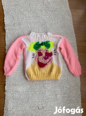 Kézzel kötött kislány pulóver új