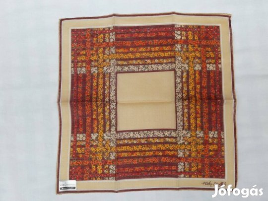 Kézzel nyomott Fisba Stoffels pamut zsebkendő, 2 db, új