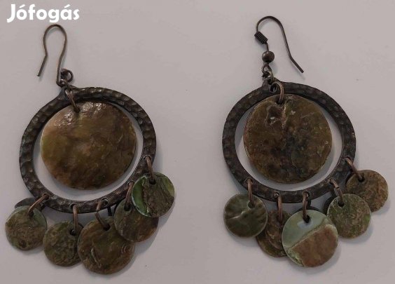 Khaki/ zöld szép női fülbevaló