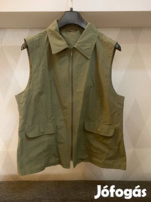 Khaki zöld női, cipzáros, női vászon mellény 50-es*
