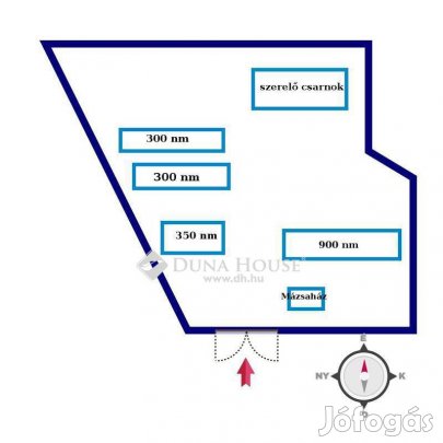 Kiadó 900 nm-es raktár Bodajk