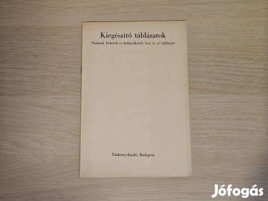 Kiegészítő táblázatok, függvénytáblázat (1972)