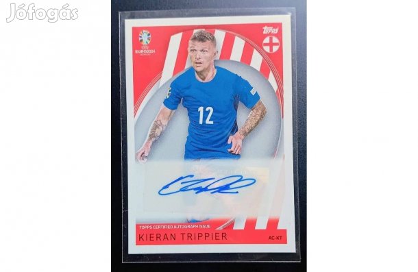 Kieran Trippier Anglia focis kártya eredeti aláírással Topps Euro 2024