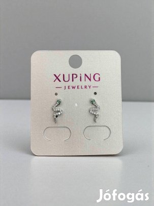 Kígyó ezüst színű antiallergén köves xuping fülbevaló