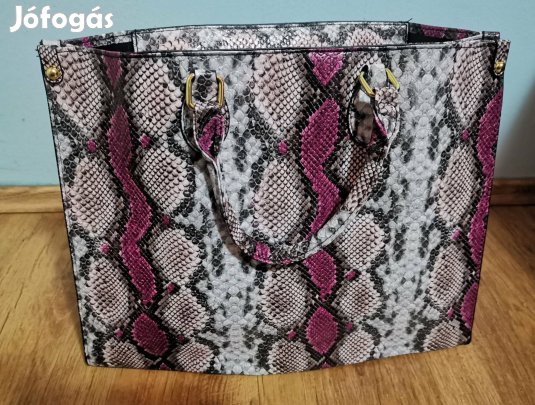 Kígyómintás női táska nagy méret egyterű elegáns shopper Új