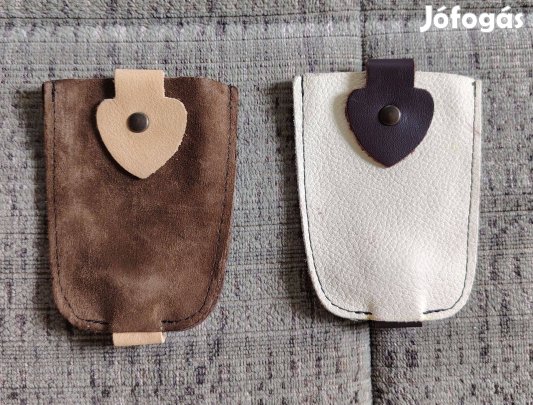 Kihúzható bőr kulcstartó 2 db barna,bézs