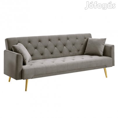 Kihúzható kanapé, szürkésbarna Taupe/gold króm-arany, ALISIA