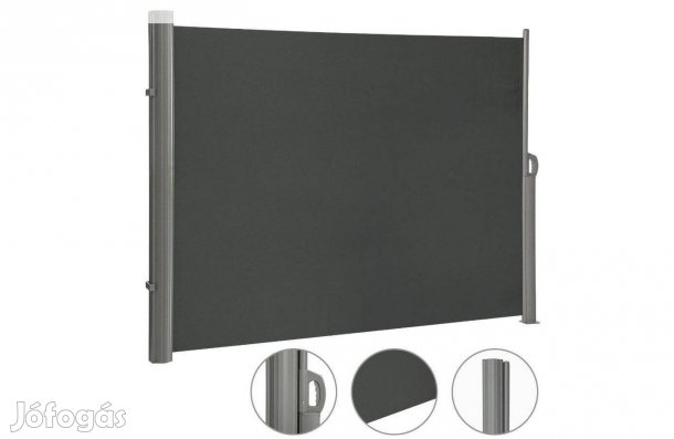 Kihúzható szélfogó, térelválasztó160×450 cm, antracit,Új