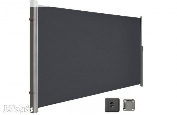 Kihúzható szélfogó, térelválasztó180×450 cm, antracit,Új