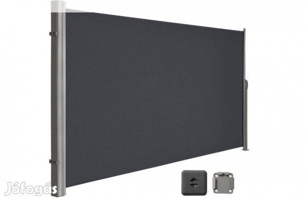 Kihúzható szélfogó, térelválasztó190×400 cm, antracit, Új