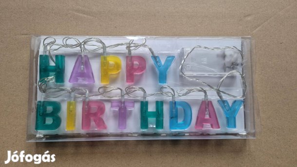 Kik happy birthday születésnapi színes égősor díszvilágítás fényfüzér1