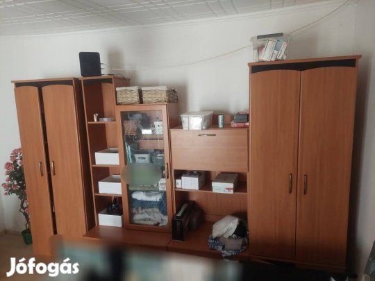 Kika gyönyörű cseresznye barna szekrénysor nappali bútor gardrób Üveg