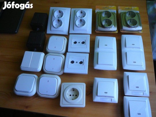 Kimaradt villanyszerelési anyagok, kapcsolókés dugaljak eladó