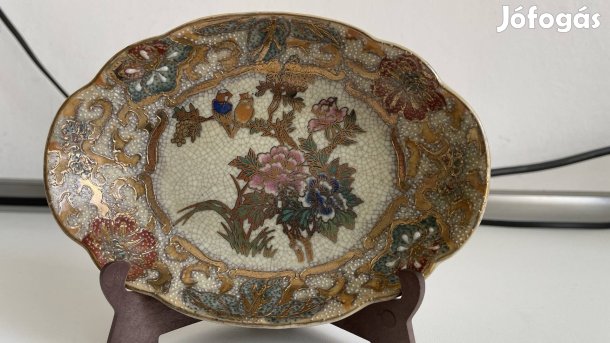 Kínai Yucheng porcelán tányér - aranyozott, gyűjtői darab!