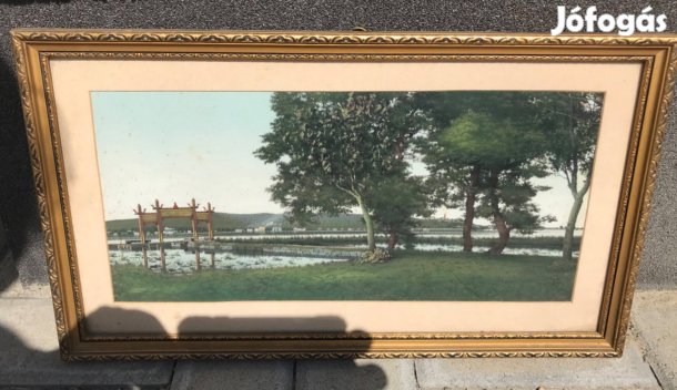 Kínai falikép arany szélű keretben