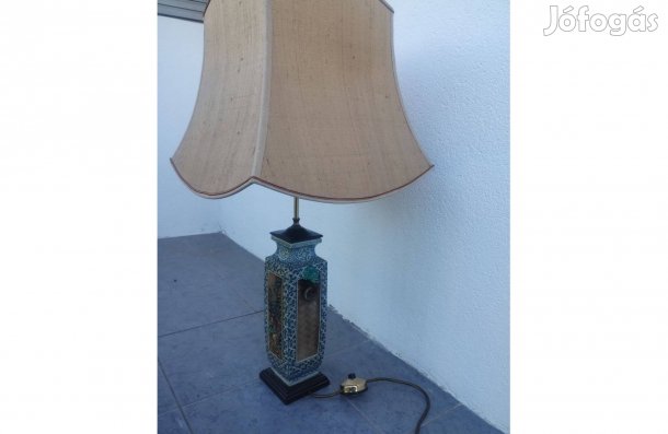 Kínai keleti stílúsú olvasó asztali lámpa majolika porcelán váza