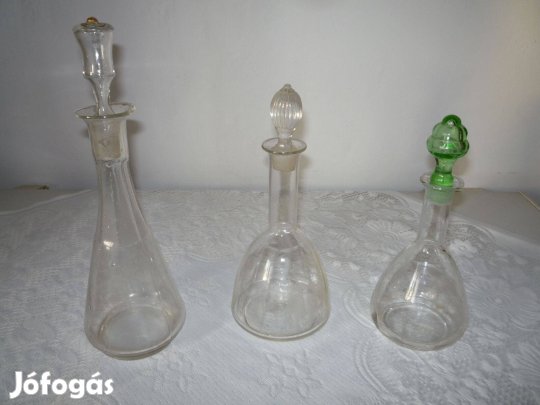 Kínáló üveg üvegdugóval, bor, pálinka, ecet tárolására