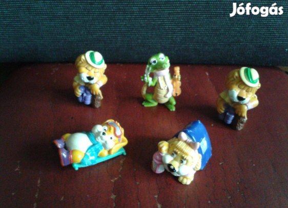 Kinder figurák (oroszlán, krokodil, cica)