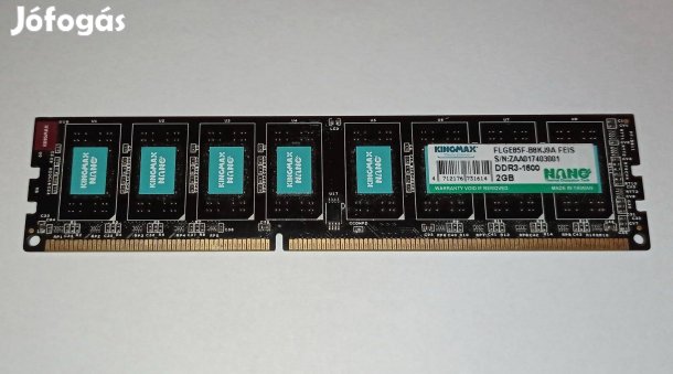 Kingmax Flge85F-B8KJ9 2GB 1600MHz DDR3 memória