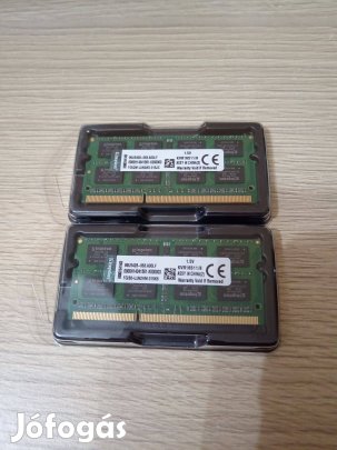 Kingston 16Gb (2x8Gb) DDR3 1600mhz laptop memóriák vatta új Kvr16S11/8