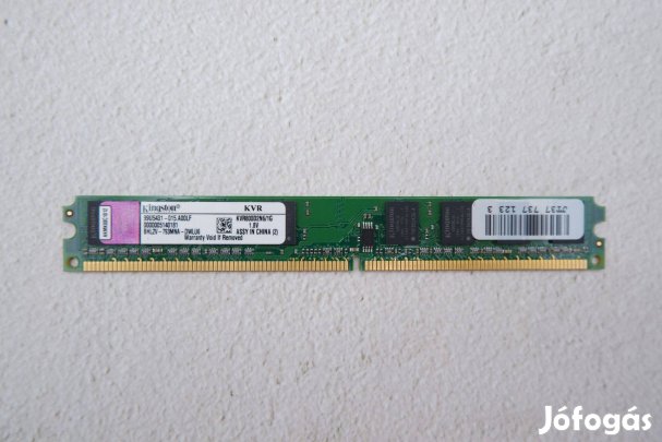 Kingston 1GB DDR2 800MHz RAM memória asztali gépbe Kvr800D2N6/1G