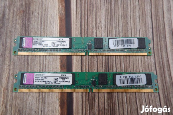 Kingston 2GB /2x1GB/ DDR2 800MHz RAM memória asztali gépbe Kvr800D2N#2