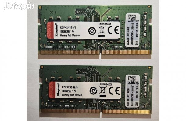 Kingston 2X 8GB DDR4 notebook memória