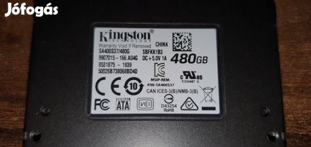 Kingston A400, 2.5" SSD merevlemez, 480GB