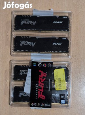 Kingston Fury Beast 4x32GB DDR43600 RGB RAM Akár 128GB 1 Kitből Ritka