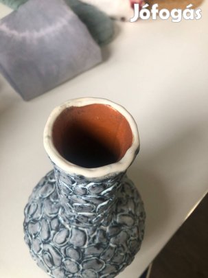 Király Károly repesztett mázas kerámia váza