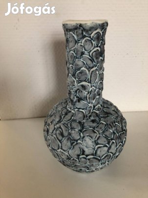 Király Károly repesztett mázas kerámia váza