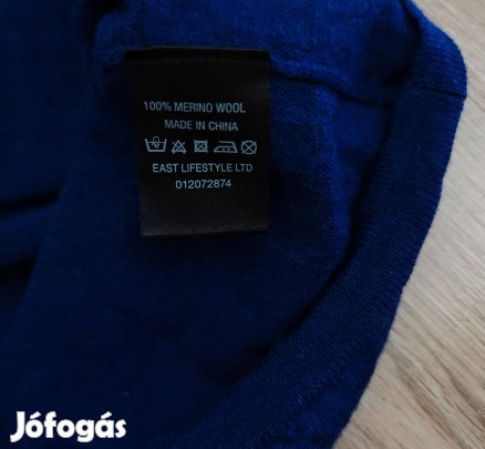 Királykék merinoi gyapju női tunika pulóver