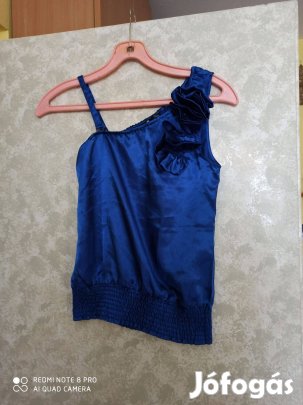 Királykék selyem szatén divatos felső