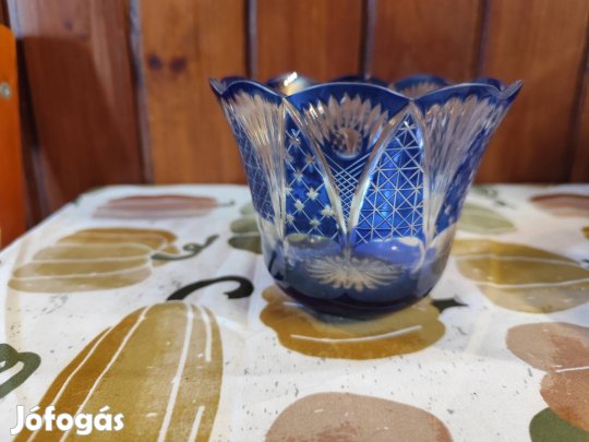 Királykék üvegtál