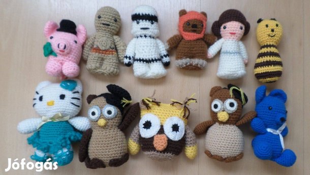 Kis figurák amigurumi egyben eladó 11 db