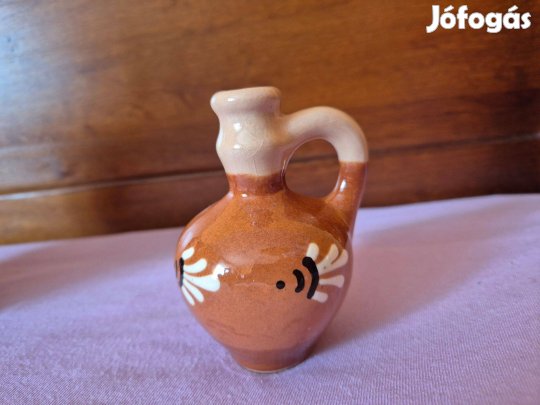 Kis kancsó, kerámia falidísz, Retró, 10 cm