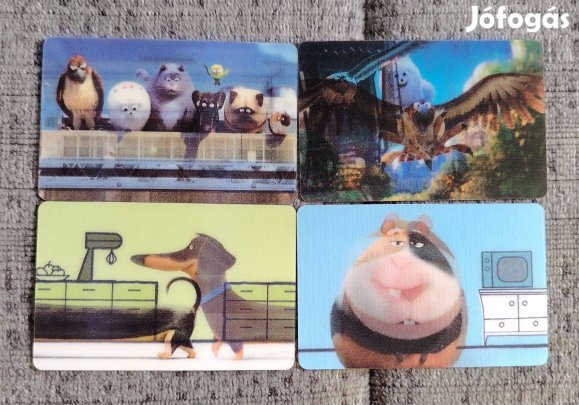 Kis kedvencek titkos élete 3D gyűjthető kártya 4 db